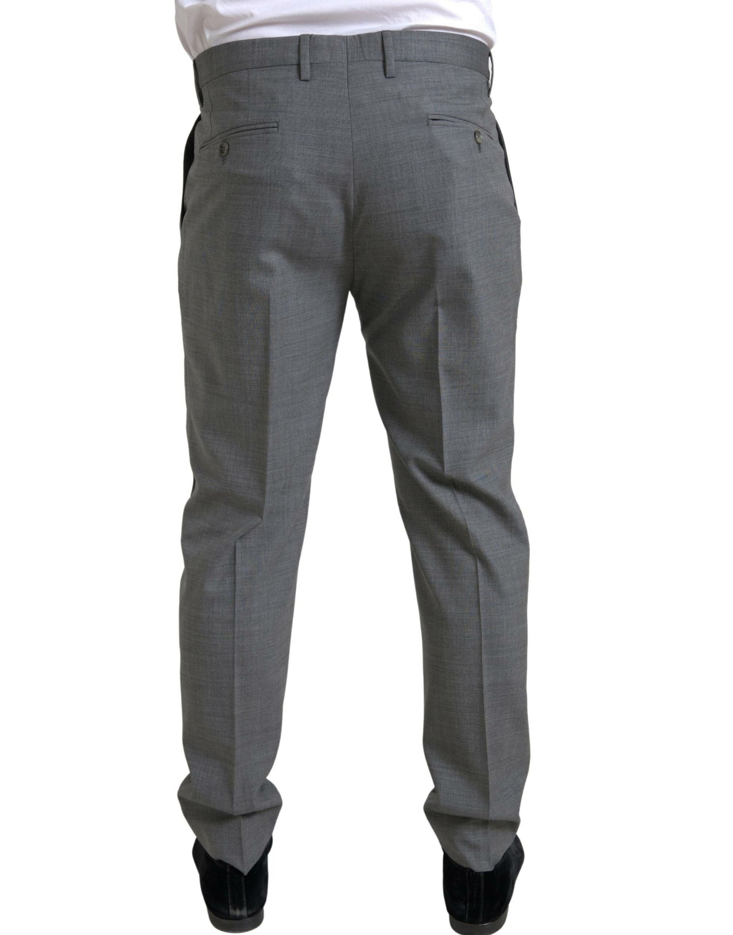 Dolce & Gabbana Grey Wolle Chino Skinny Männer Kleider Hosenhosen