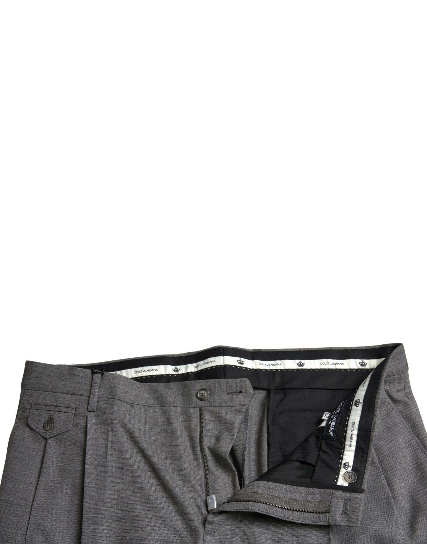 Dolce & Gabbana Grey Wolle Chino Skinny Männer Kleider Hosenhosen