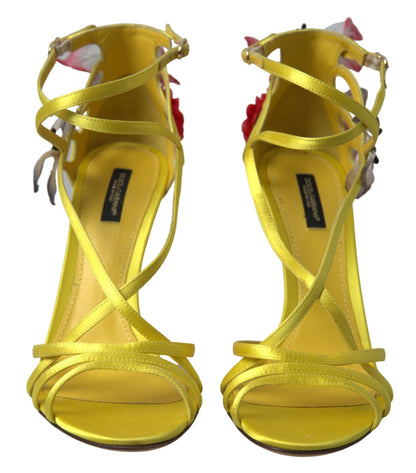 Dolce & Gabbana Enchanting Yellow Ankle Strap Sandals