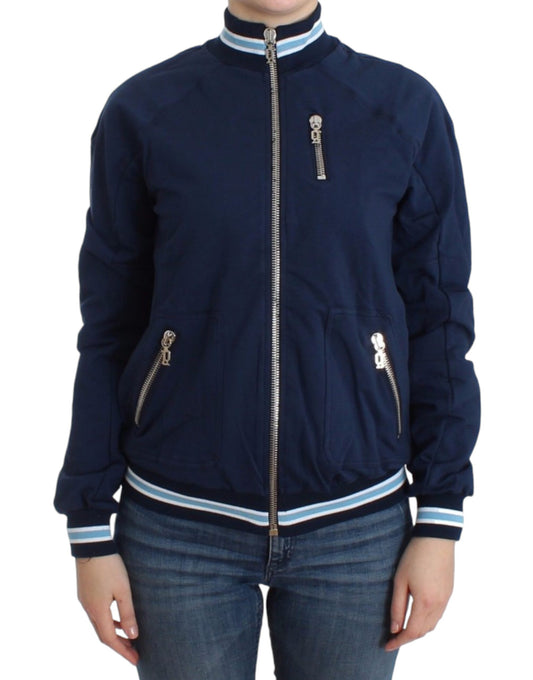 John Galliano Blue Zip Cotton 카디건