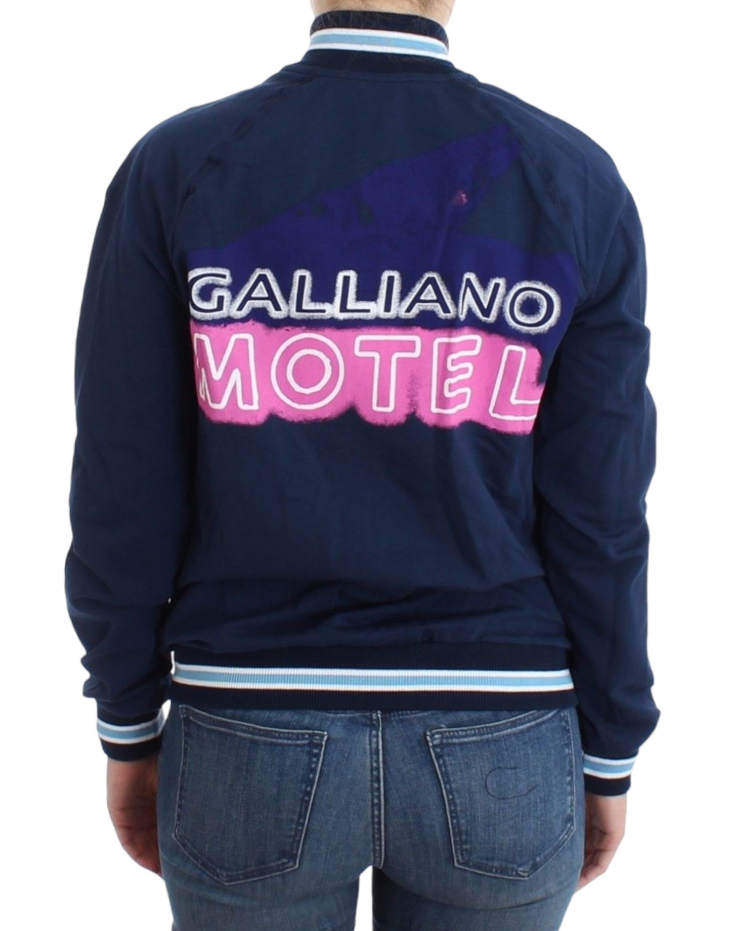 John Galliano Blue Zip Cotton 카디건