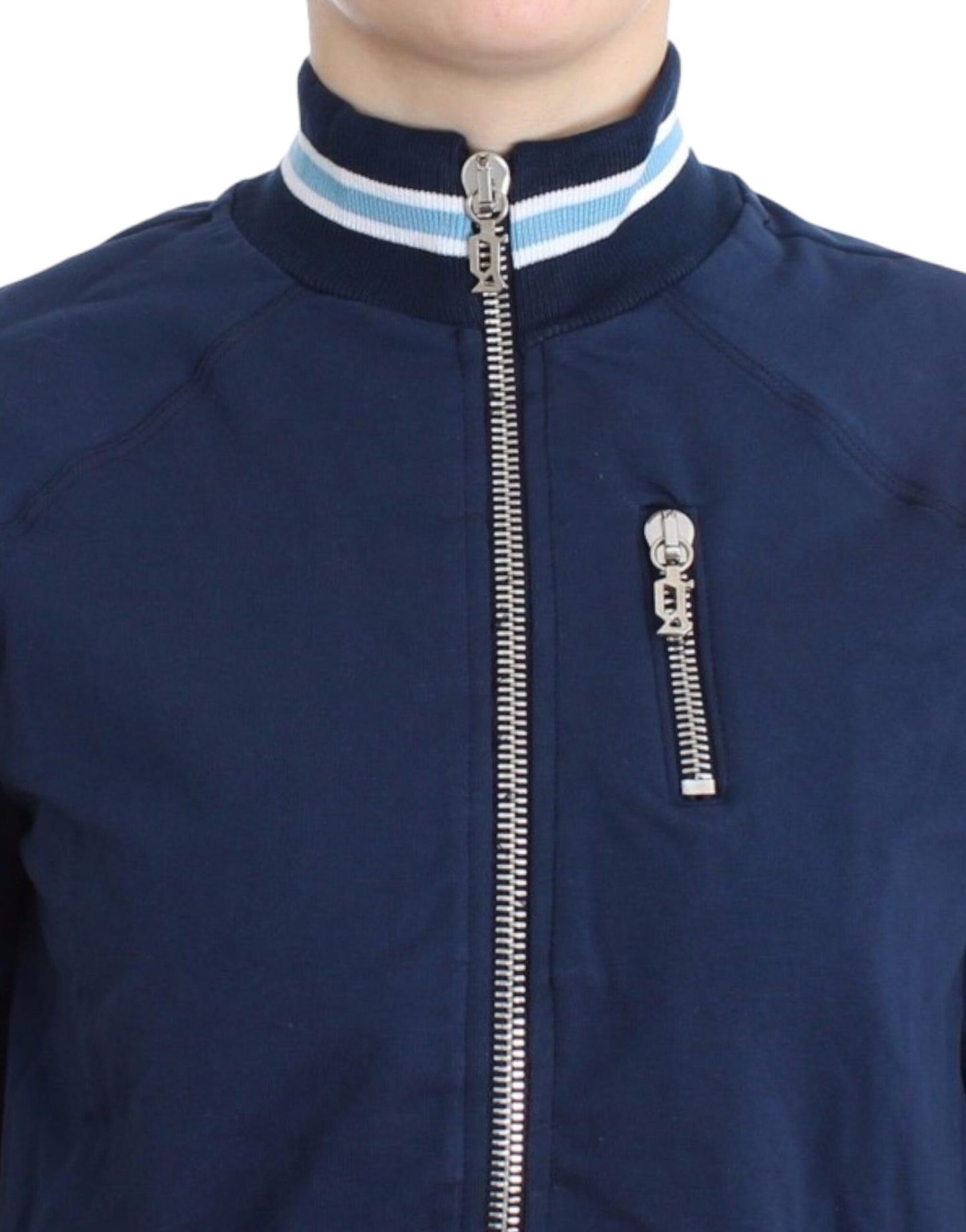 John Galliano Blue Zip Cotton 카디건