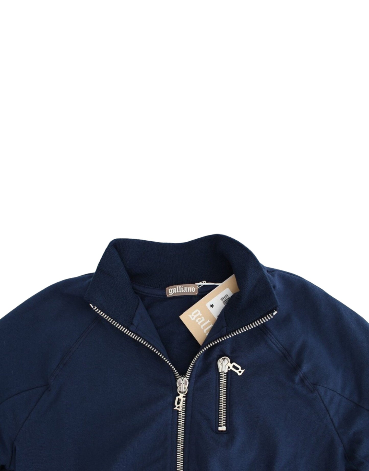 John Galliano Blue Zip Cotton 카디건