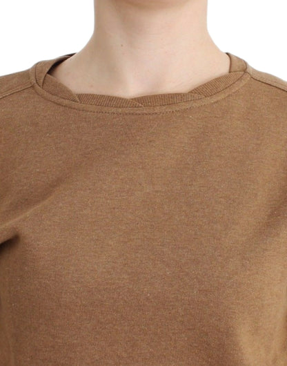 John Galliano Brown Crewneck Cotton Sweater