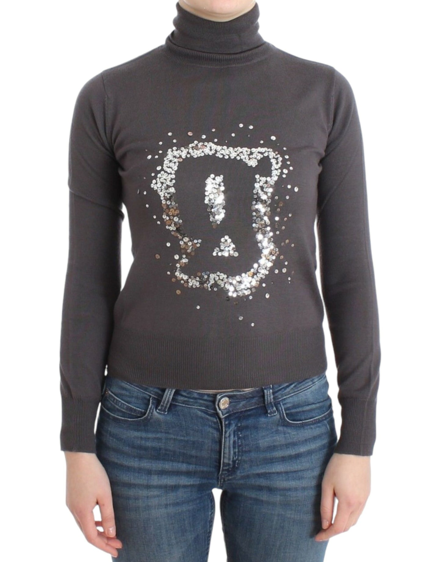 John Galliano Brown Turtleneck Cotton Sweater