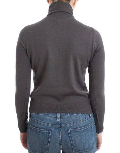 John Galliano Brown Turtleneck Cotton Sweater