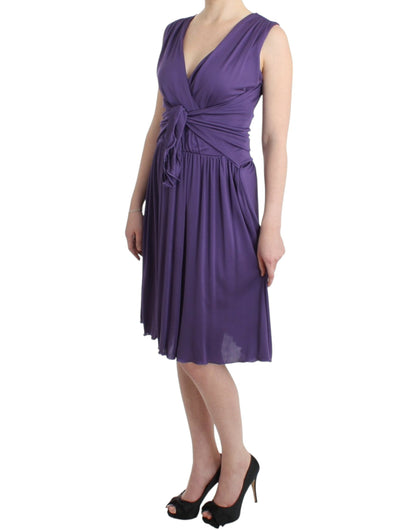 John Galliano Purple Sheath Dress