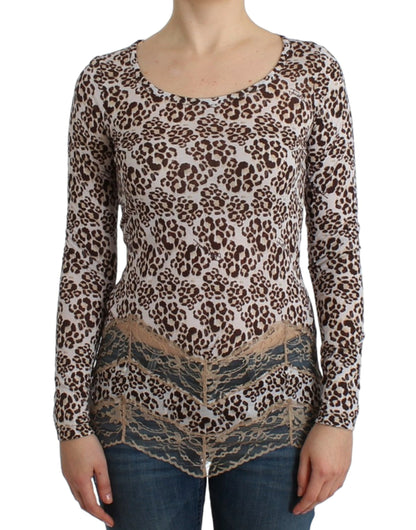 Cavalli Brown Longsleeved Lace 상단