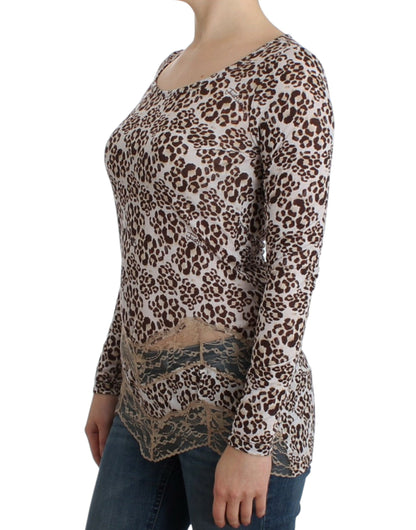 Cavalli Brown Longsleeved Lace 상단