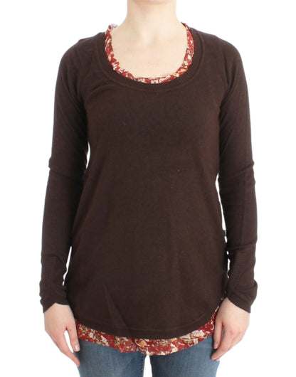 Cavalli Brown Crewneck Sweater