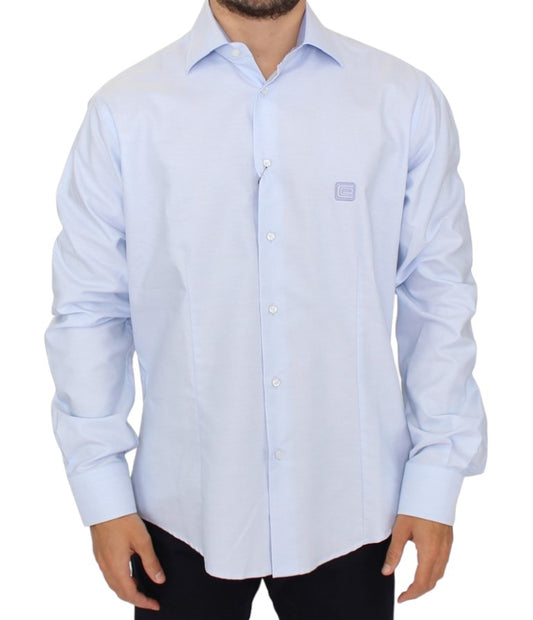 Cavalli Elegant Light Blue Italian Cotton Shirt