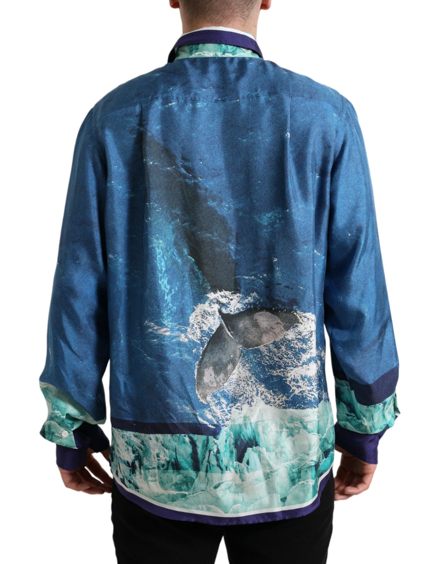 Dolce & Gabbana Elegant Ocean Print Silk Shirt