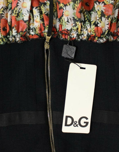 Dolce &amp; Gabbana Mehrfarbiges Neckholder-Kleid mit Blumenblasenmuster