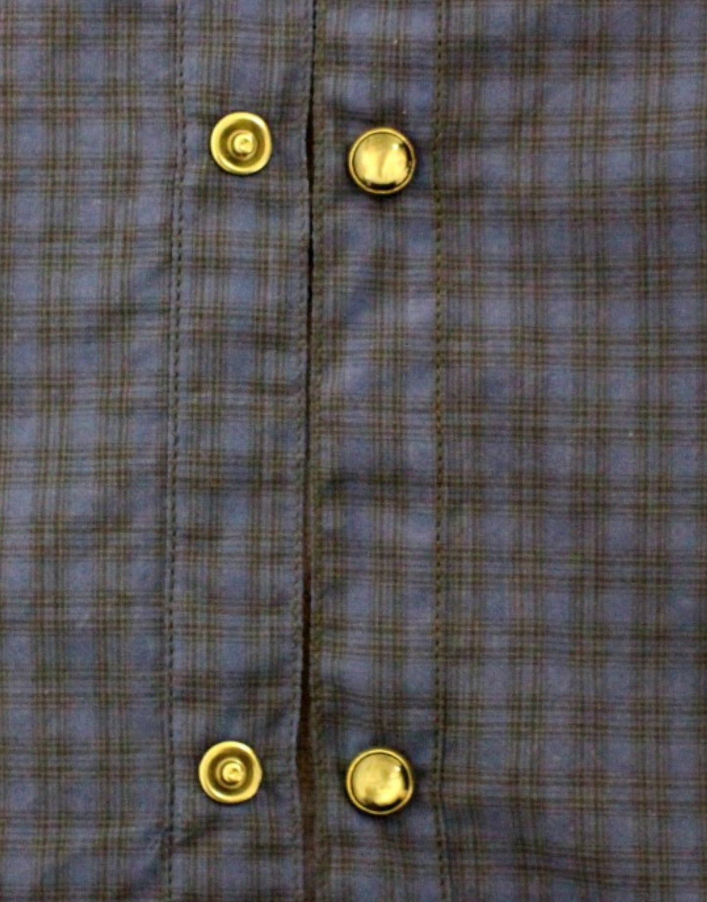 의상 National Blue Checkered Cotton Shirt