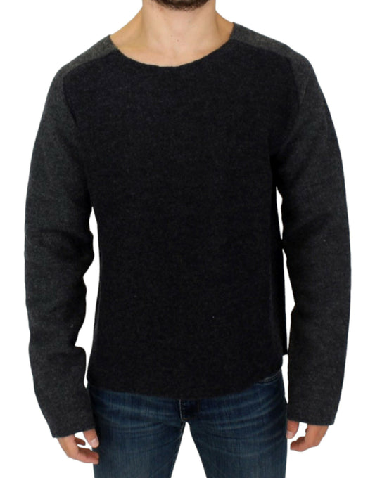 의상 National Grey Wool Crewneck Sweater