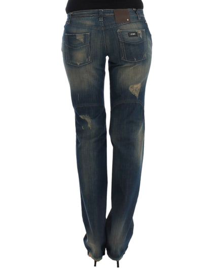 Costume National Chic Straight Leg Blue Denim Jeans