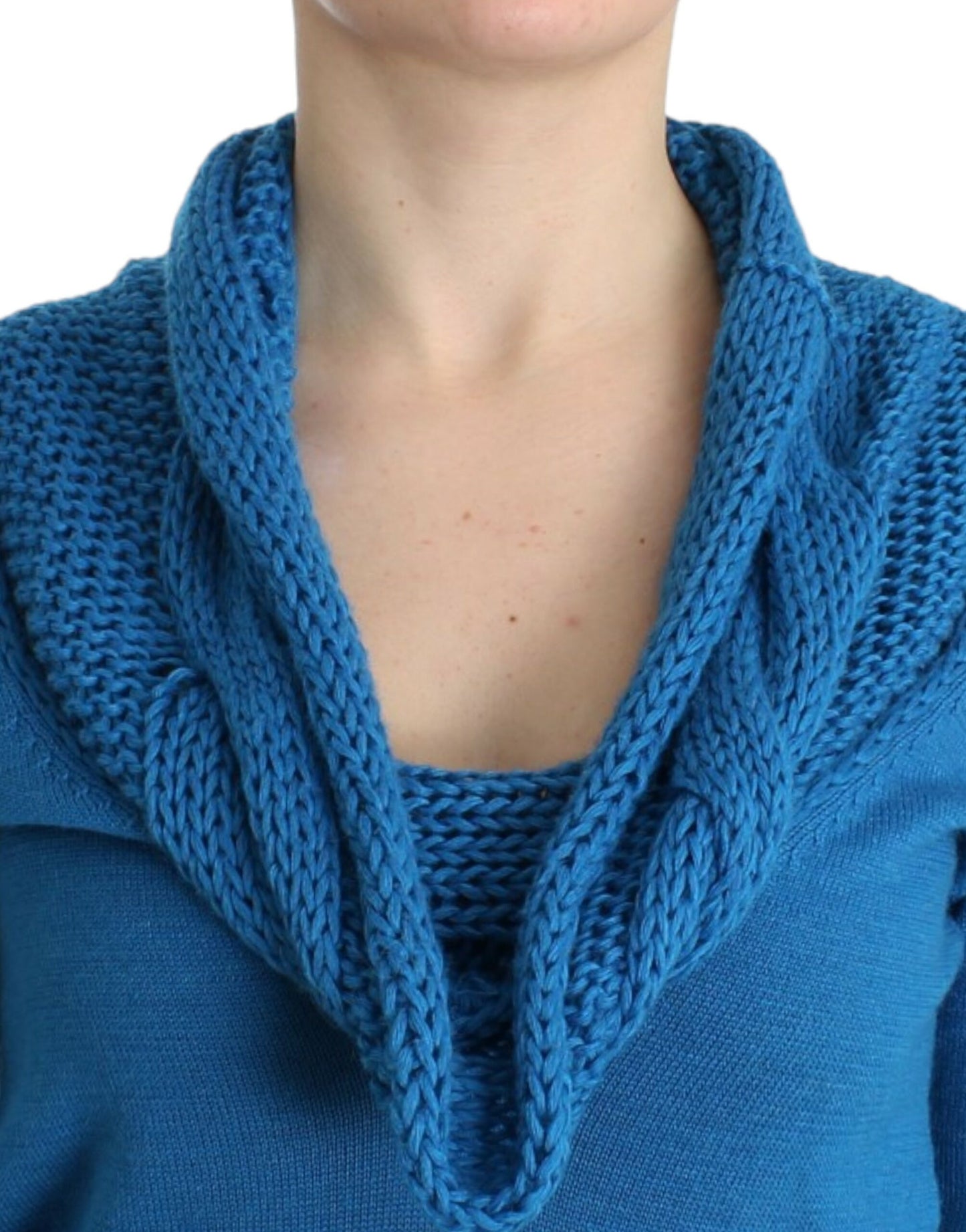 의상 National Blue Knitted Scoopneck 스웨터