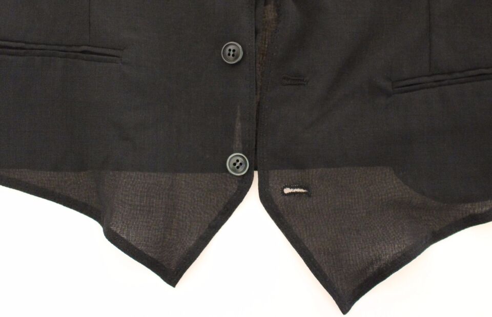 Dolce & Gabbana Elegant Black Wool Dress Vest