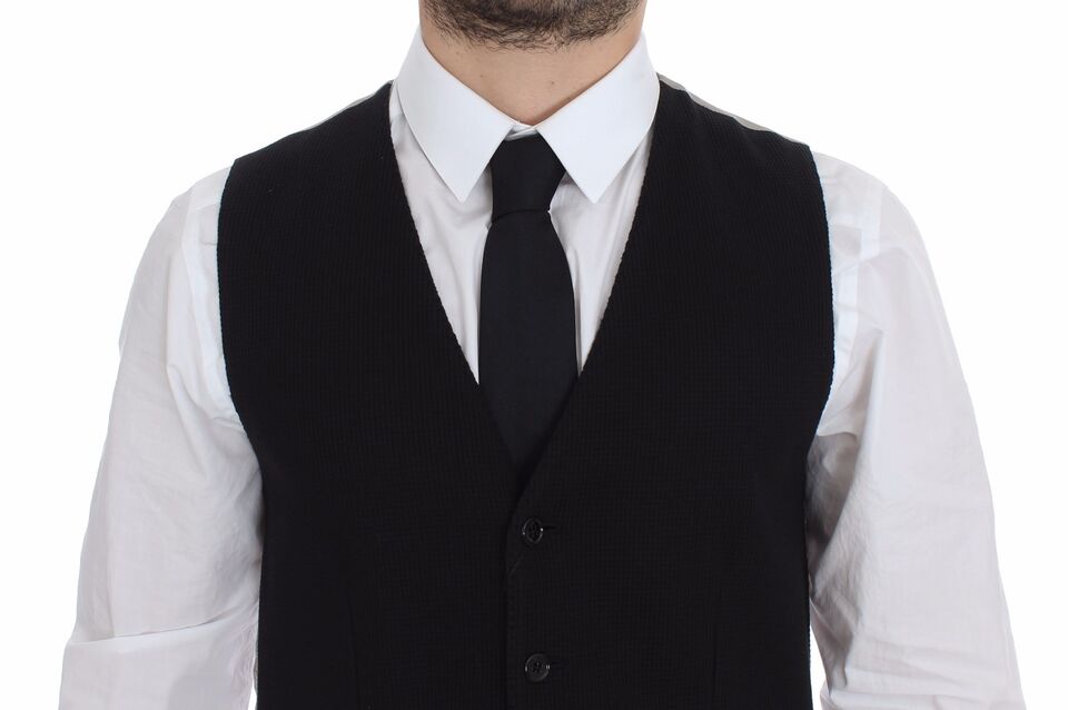 Dolce & Gabbana Black Cotton Dress Vest Blazer 재킷