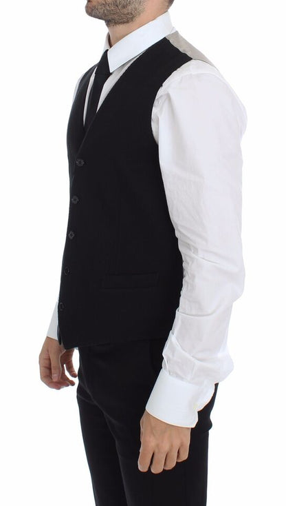 Dolce & Gabbana Black Cotton Dress Vest Blazer 재킷