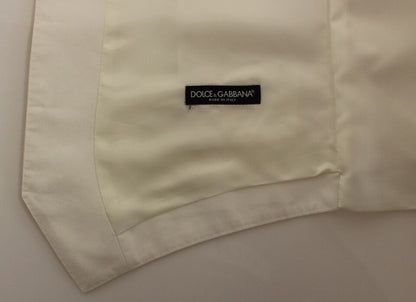 Dolce & Gabbana White Cotton Silk Blend Dress Vest Blazer