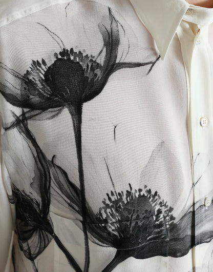 Dolce & Gabbana Elegant Floral Silk Dress Shirt