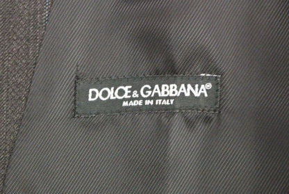 Dolce & Gabbana 회색 줄무늬 양모 로고 조끼 Gilet Weste