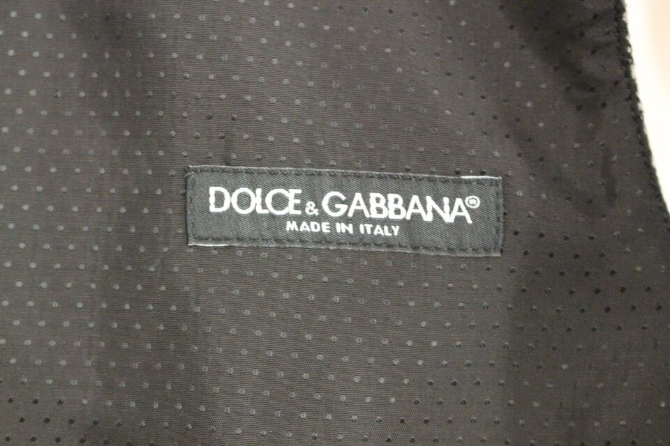 Dolce & Gabbana 회색 면화 블렌드 로고 조끼 Gilet Weste