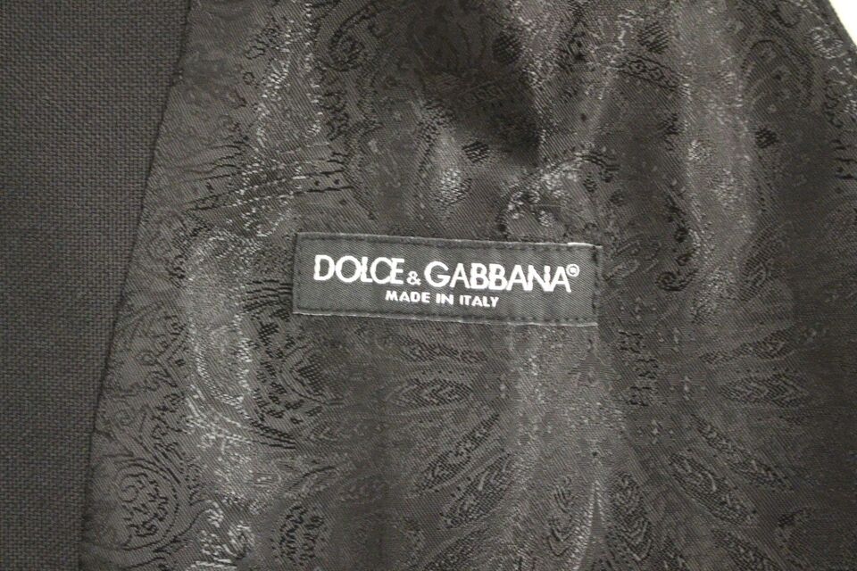 Dolce & Gabbana Black Wool Single Breasted Vest Gilet