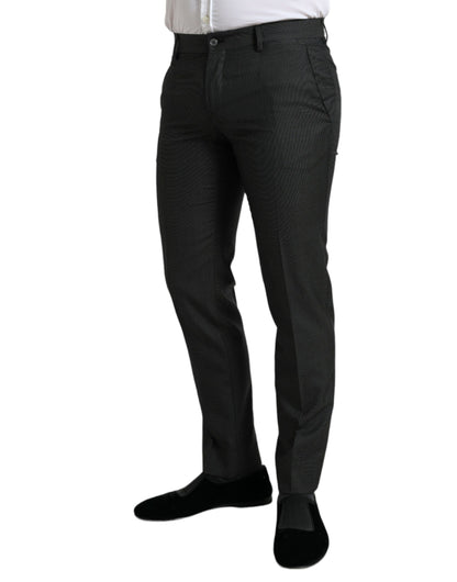 Dolce & Gabbana Elegant Dark Grey Skinny Dress Pants