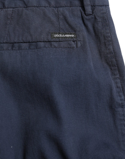 Dolce & Gabbana Elegant Dark Blue Skinny Dress Pants