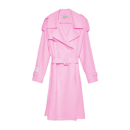 Hinnominate Chic Double-Breasted Pink Trench Coat