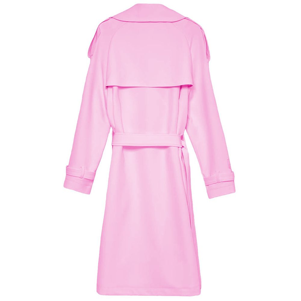 Hinnominate Chic Double-Breasted Pink Trench Coat