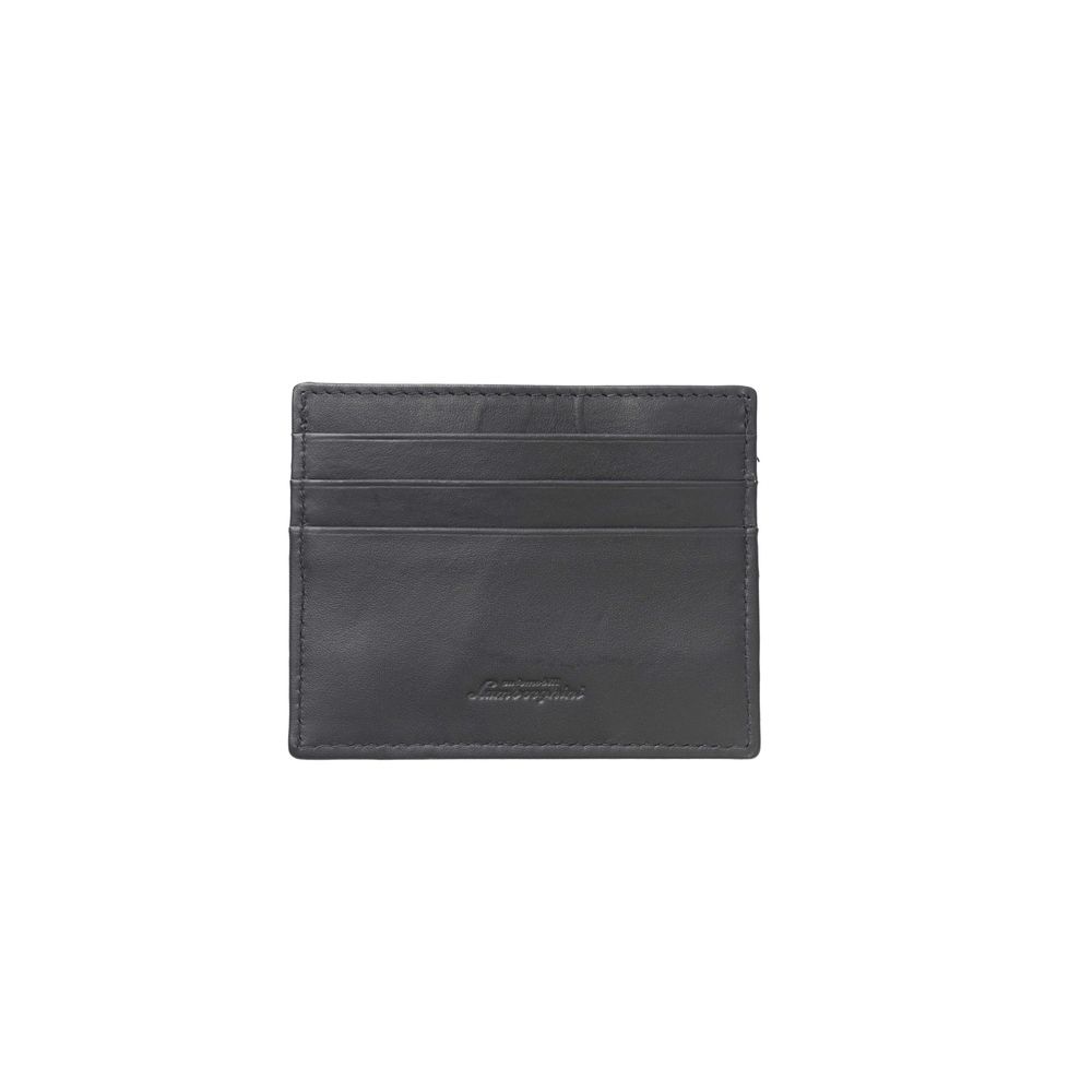 Automobili Lamborghini Blue Calf Leather Men Wallet