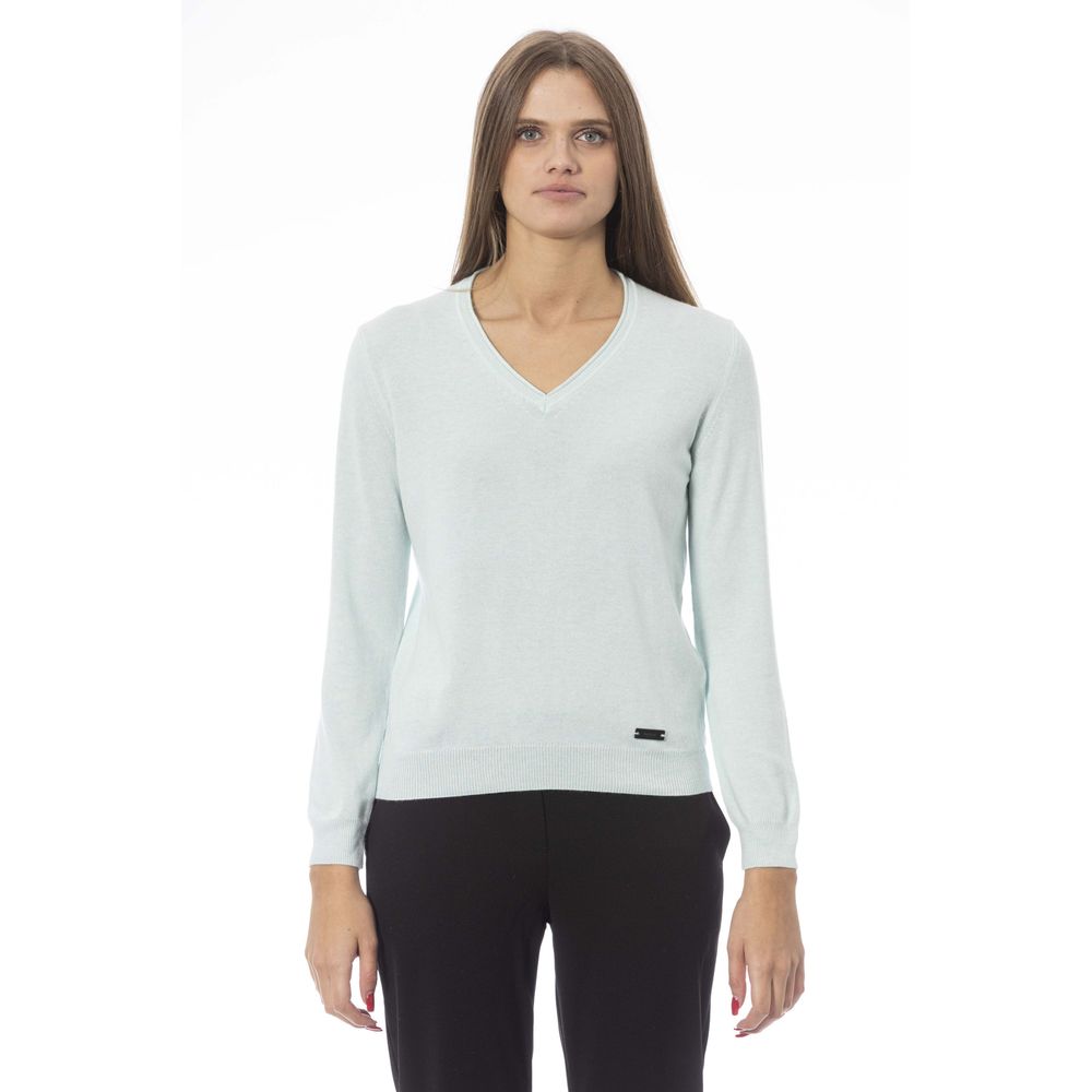 Baldinini Trend Light Blue Cashmere Women Sweater