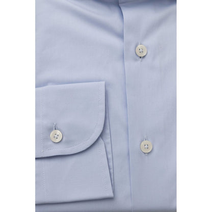 Bagutta Light Blue Cotton Men Shirt