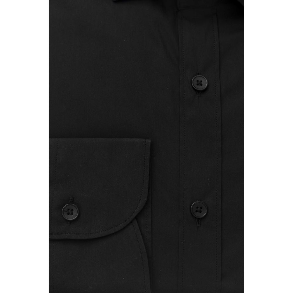 Bagutta Black Cotton Men Shirt