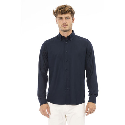 Baldinini Trend Blue Cotton Men Shirt