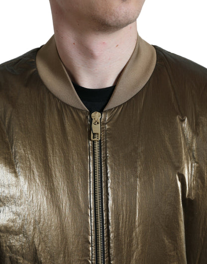 Dolce & Gabbana Elegant Bronze Bomber Jacket