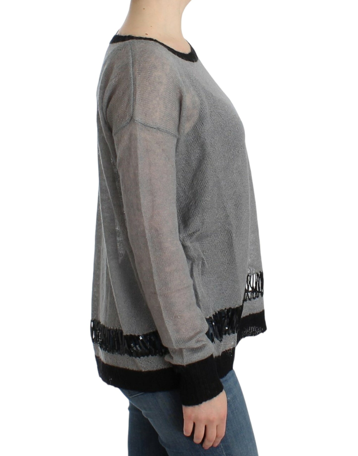 Verzierter asymmetrischer Pullover von Costume National in Grau