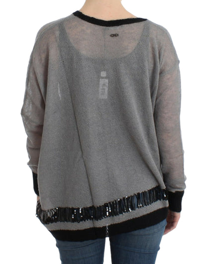 Verzierter asymmetrischer Pullover von Costume National in Grau