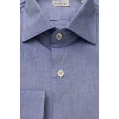 Bagutta Light Blue Cotton Men Shirt