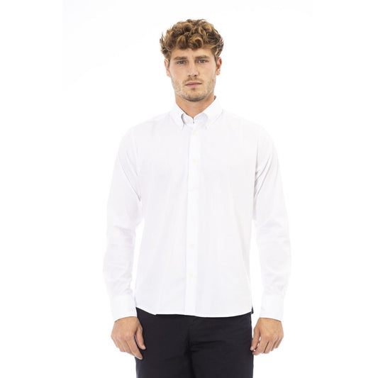 Baldinini Trend White Cotton Mens Shirt