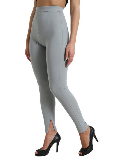 Dolce & Gabbana Elegant High Waist Leggings in Gray