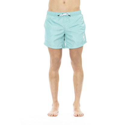 Bikkembergs Light Blue Polyester Men Swim Short