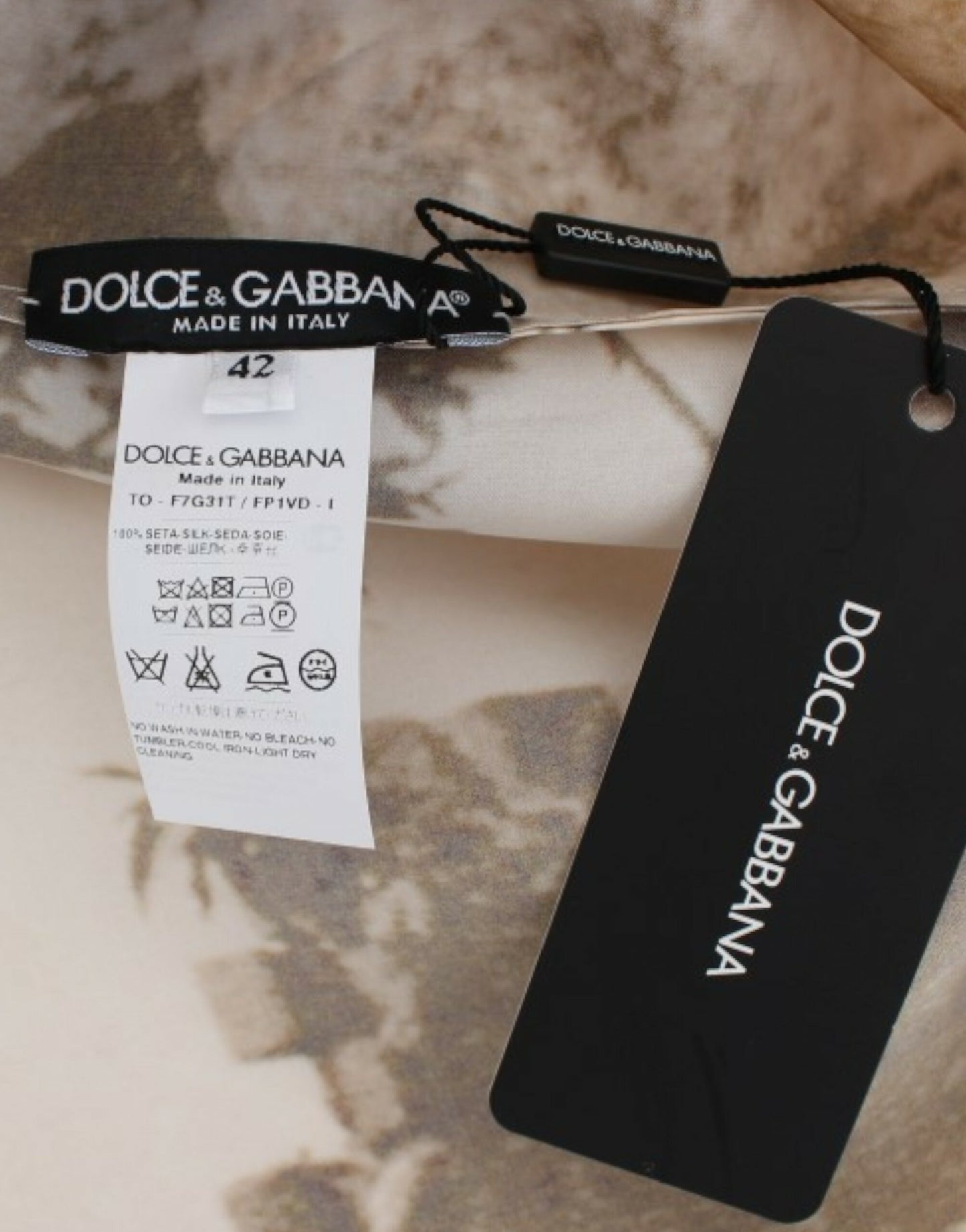 Dolce & Gabbana Brown Taormina 실크 블라우스