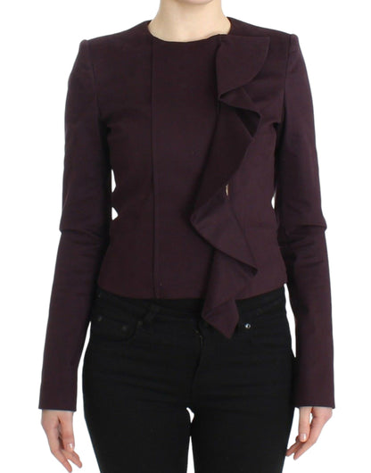 GF Ferre Purple Ruched Jacket Coat Blazer Short