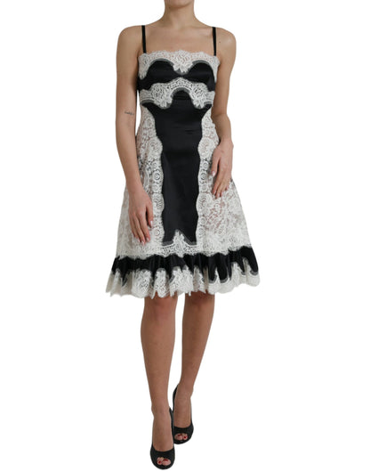 Dolce & Gabbana Elegant Silk Blend A-Line Lace Dress