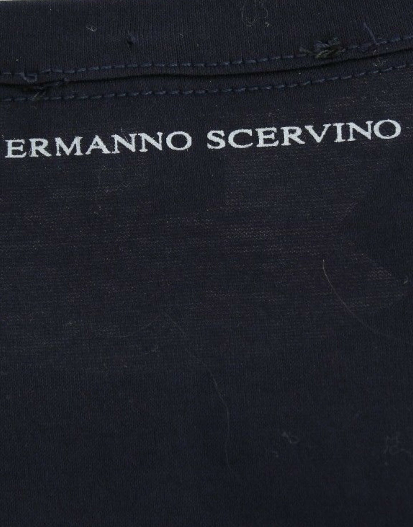 Ermanno Scervino Lingerie Blue Crewneck Cotton Logo 티셔츠