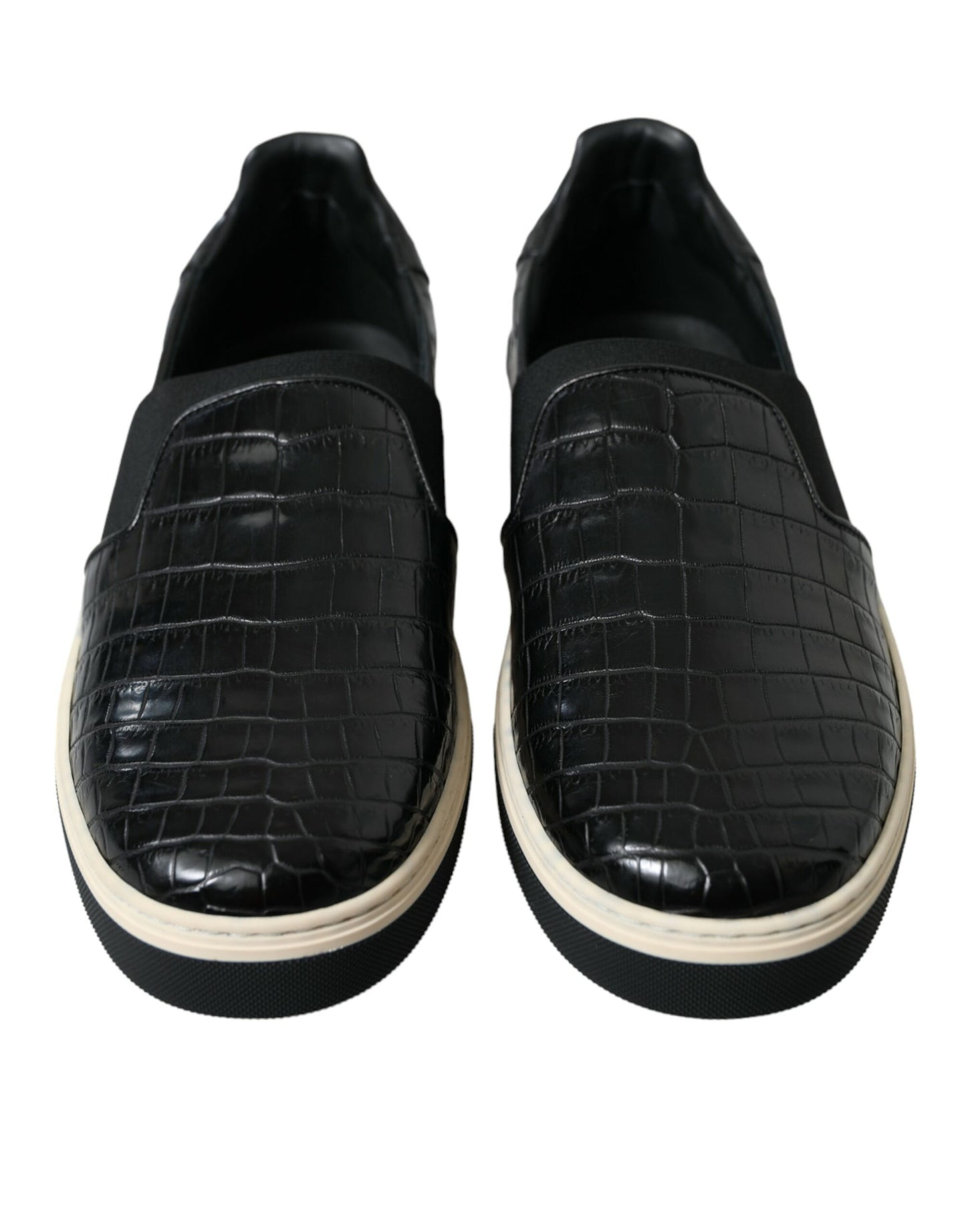 Dolce & Gabbana Elegant Crocodile Leather Low-Top Sneakers